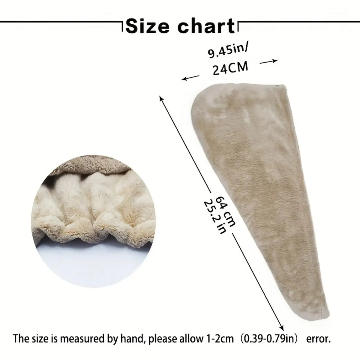 1Pc Hair Drying Cap,Super Absorbent Microfiber Fleece Shower Cap, Super Soft Hair Towel Wrap with Button, Quick Dry Hair Towel